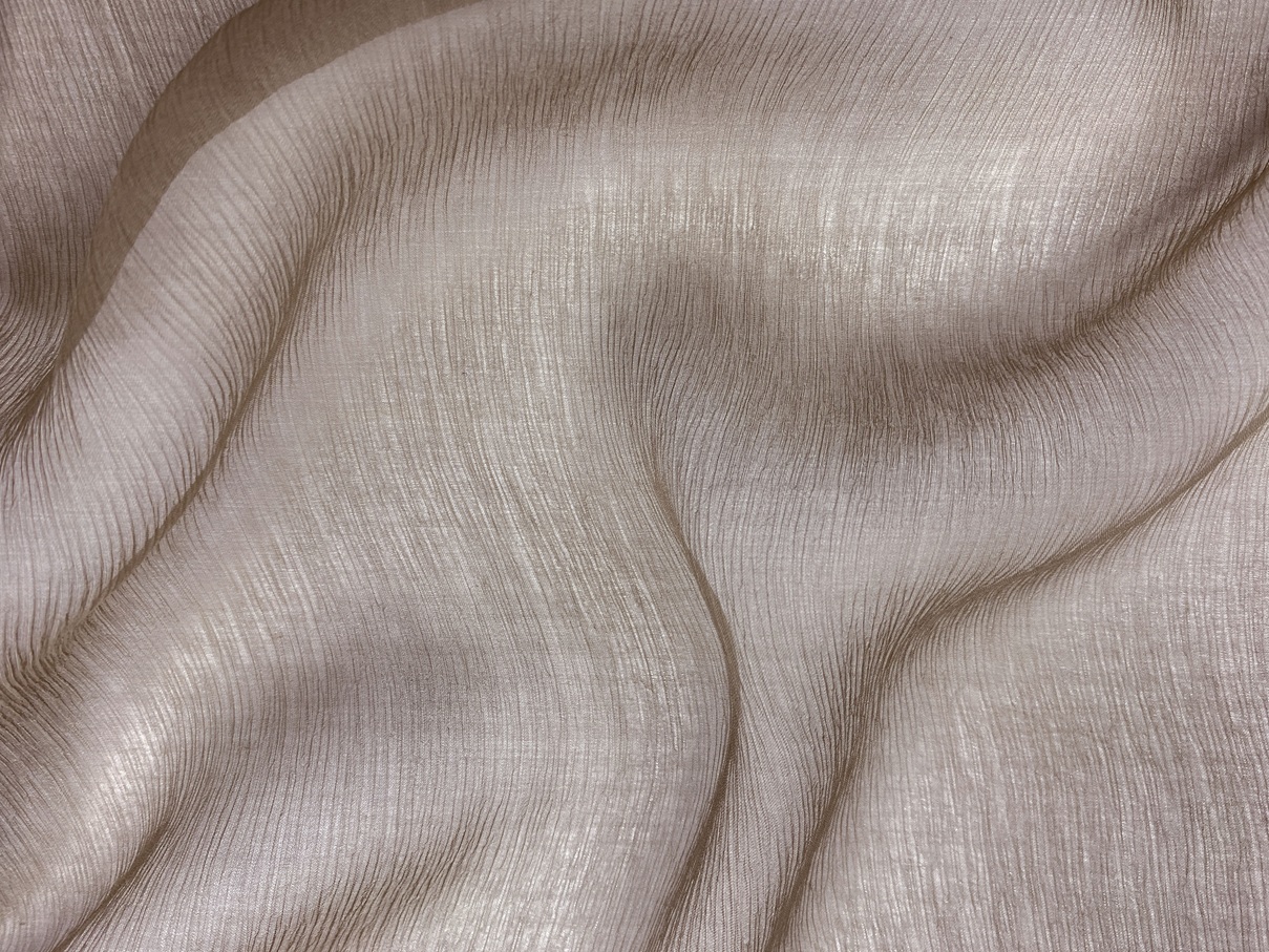 Ткань Шифон  бежево-серого цвета   крэш 24205 3